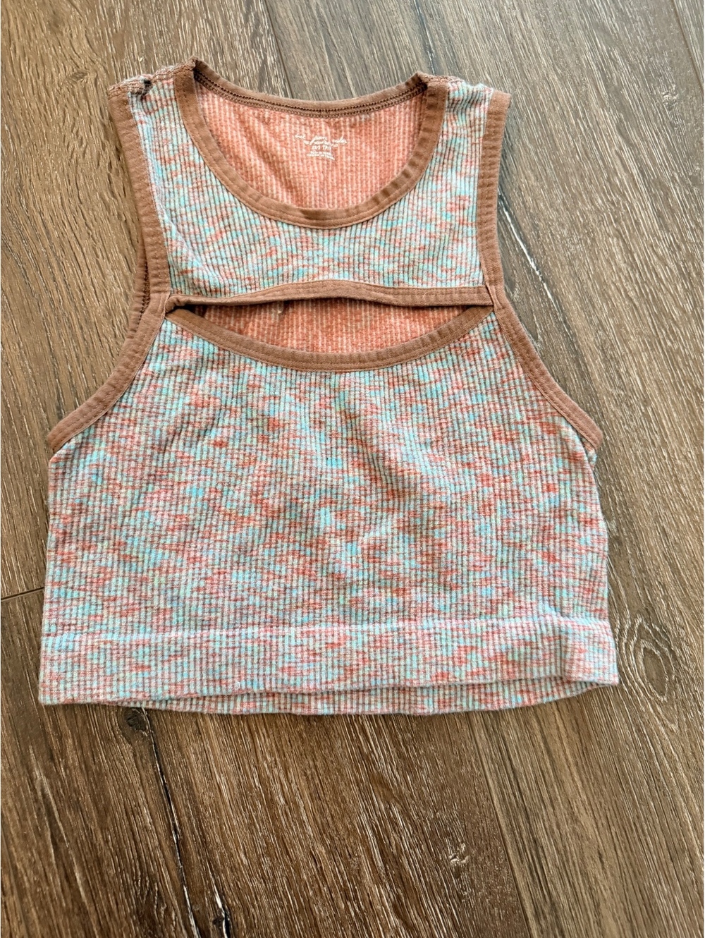 Out From Under; Urban Outfitters Ribbed Cutout Crop Top Bra XS Space Dye Y2K